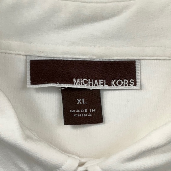 Michael Kors Cotton Polo, White, Cotton, 4 button w/ pocket, slightly worn, XL - Picture 2 of 5